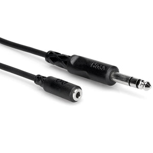 Hosa MHE-325 Headphone Adaptor Cable, 3.5 mm TRS to 1/4 in TRS, 25 ft-Easy Music Center