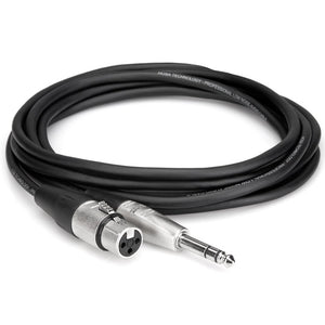 Hosa HXS-020 Pro Balanced Interconnect TREAN XLR3F to 1/4 in TRS 20 ft-Easy Music Center