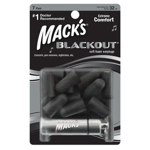 Mack's MACKS-987 Blackout Foam - 7 Pair with Case, -32db-Easy Music Center