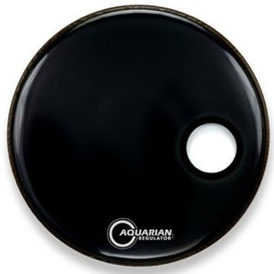 Aquarian RSM20BK 20" Regulator with Hole Kick Drumhead-Easy Music Center