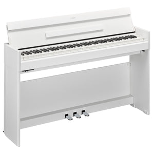 Yamaha YDPS55WH 88-key Arius Slim Design Digital Piano, GH3 Hammer Action, White Walnut-Easy Music Center