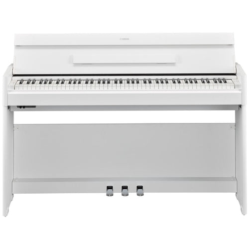 Yamaha YDPS55WH 88-key Arius Slim Design Digital Piano, GH3 Hammer Action, White Walnut-Easy Music Center
