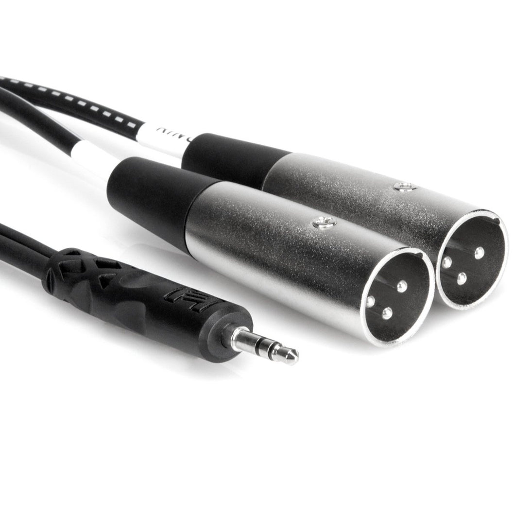 Hosa CYX-403M Stereo Breakout 3.5mm TRS to Dual XLR3M 9 ft-Easy Music Center