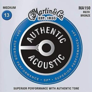 Martin MA150 SP Authentic 80/20 Medium Guitar Strings, 13-56-Easy Music Center